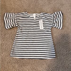 NWT Janie & Jack Black and White Striped Beach Swim Coverup 12-18 Months